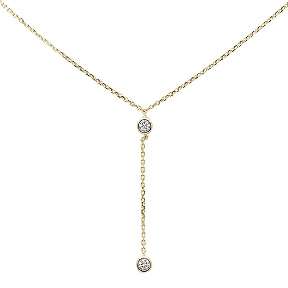 ''.13ct 14k Yellow Gold Diamond Lariat Drop PENDANT Necklace 18'''' Long''