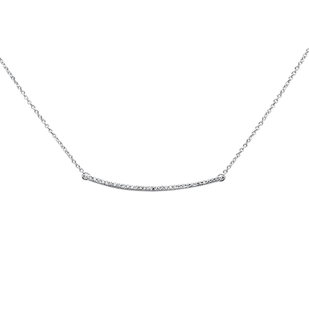 ''.10ct 14k White Gold Diamond Bar Pendant NECKLACE 18'''' Long''