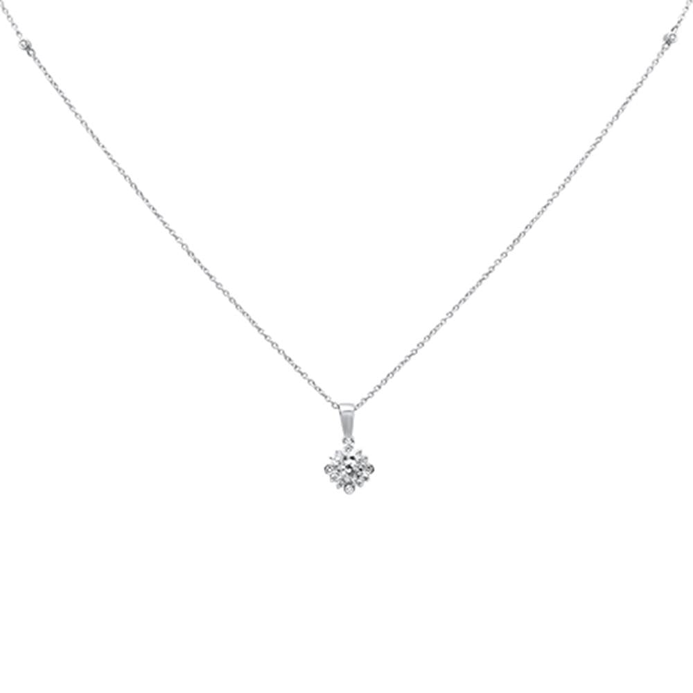 ''.21ct 14k White Gold DIAMOND Round Pendant Necklace 18''''''