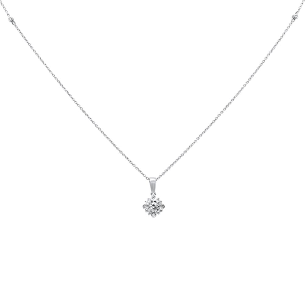 ''.21ct 14k White GOLD Diamond Round Pendant Necklace 18''''''