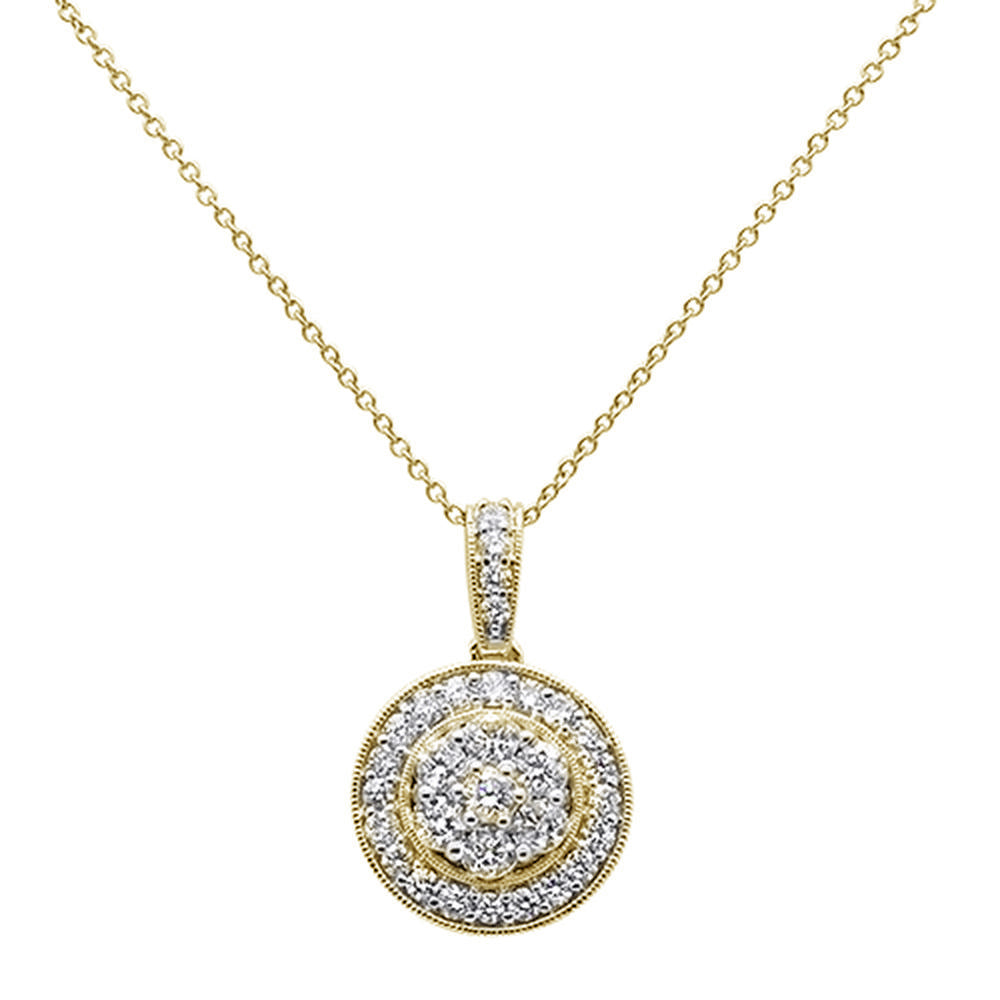 ''SPECIAL!1.02ct 14k Yellow Gold DIAMOND Round Pendant Necklace 18'''' Long''