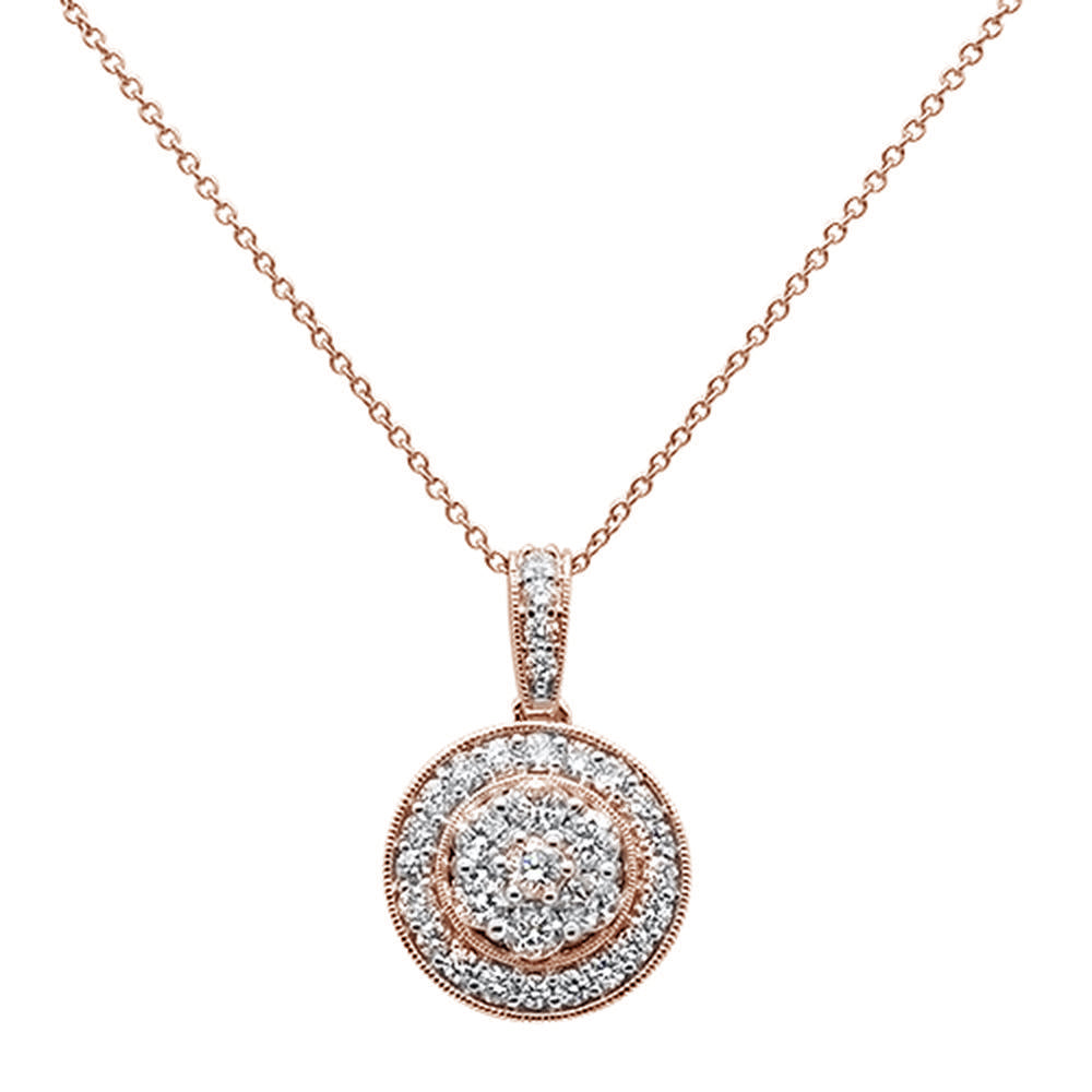 ''SPECIAL!1.05ct 14k Rose Gold DIAMOND Pendant Necklace 18'''' Long''