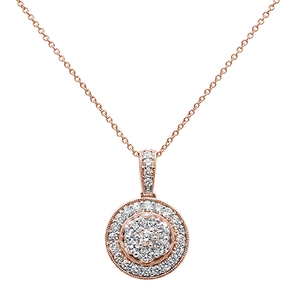 ''SPECIAL!1.05ct 14k Rose GOLD Diamond Pendant Necklace 18'''' Long''