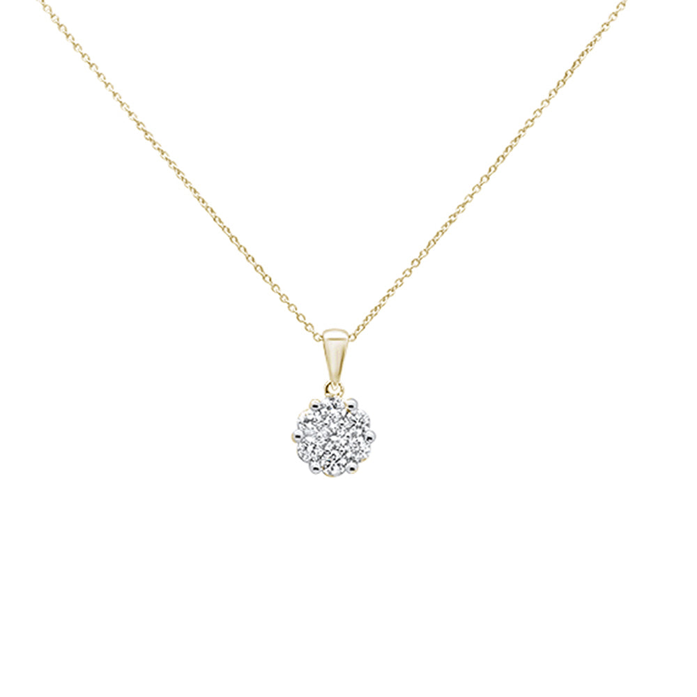 ''.26cts 14k Yellow Gold Round Diamond Solitaire PENDANT Necklace 18'''' Long''