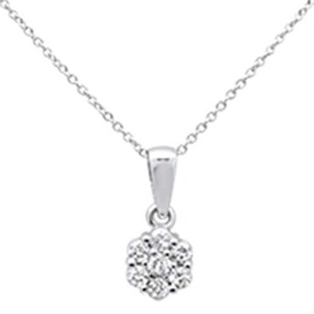 ''.33ct 14k White Gold Round Diamond Pendant NECKLACE 18'''' Long''