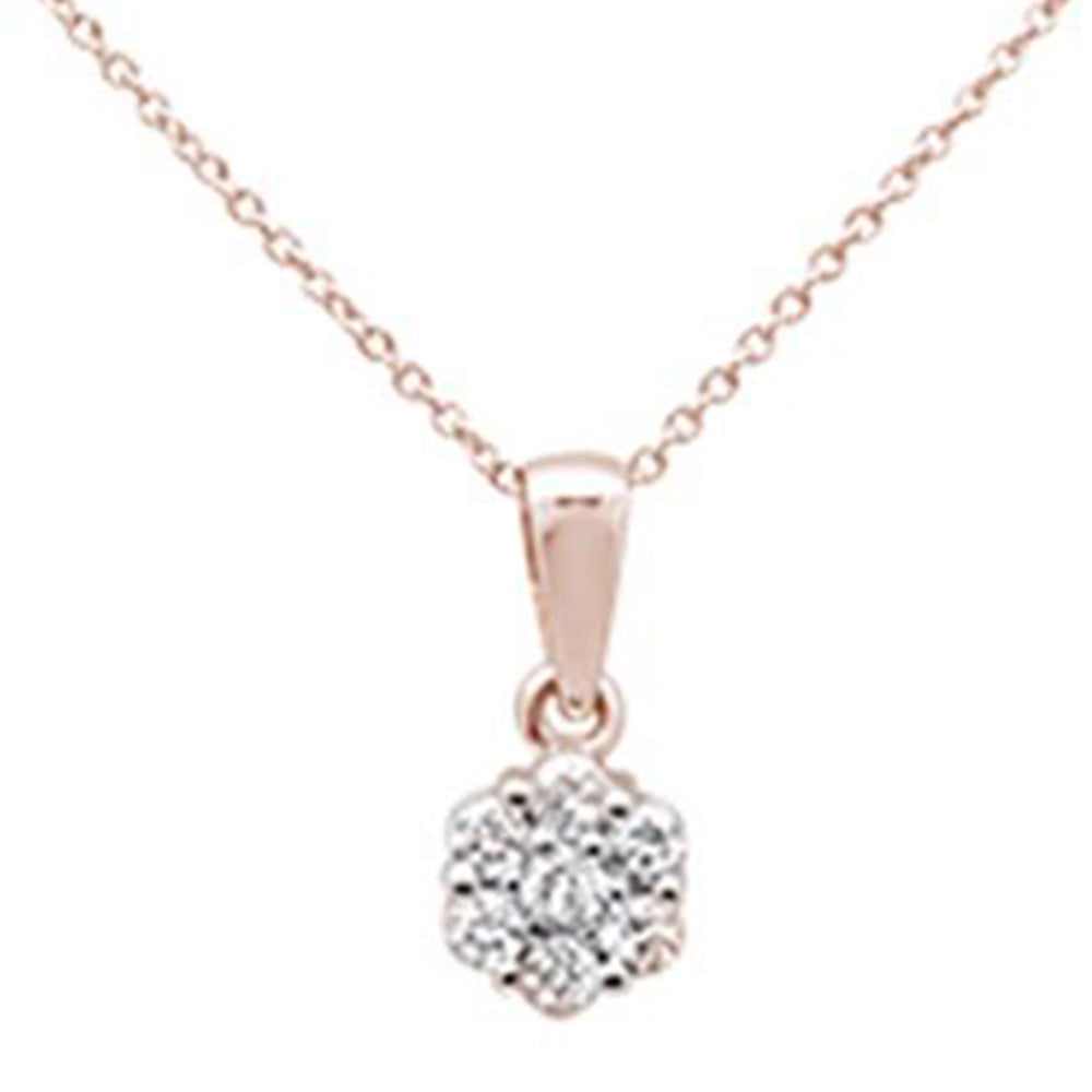 ''.33ct 14k Rose GOLD Round Diamond Pendant Necklace 18'''' Long''