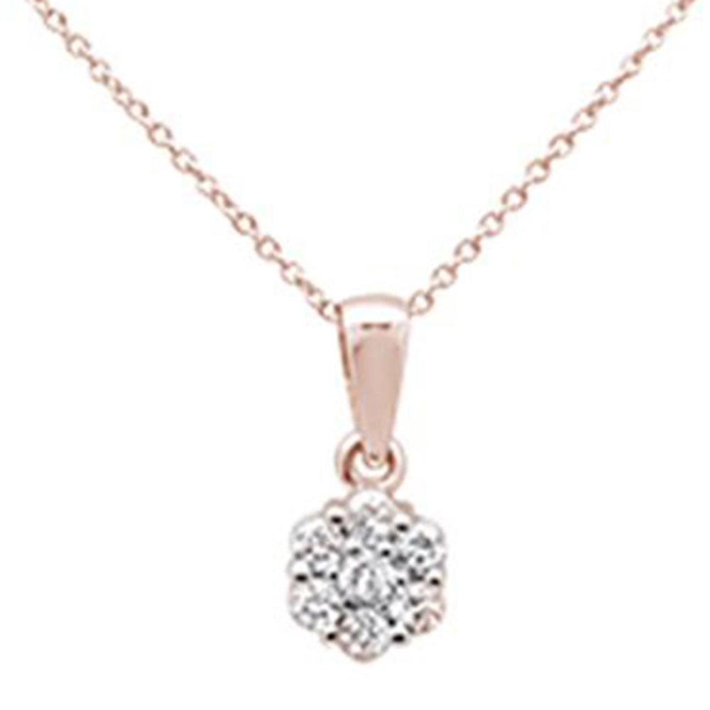 ''.33ct 14k Rose Gold Round Diamond PENDANT Necklace 18'''' Long''