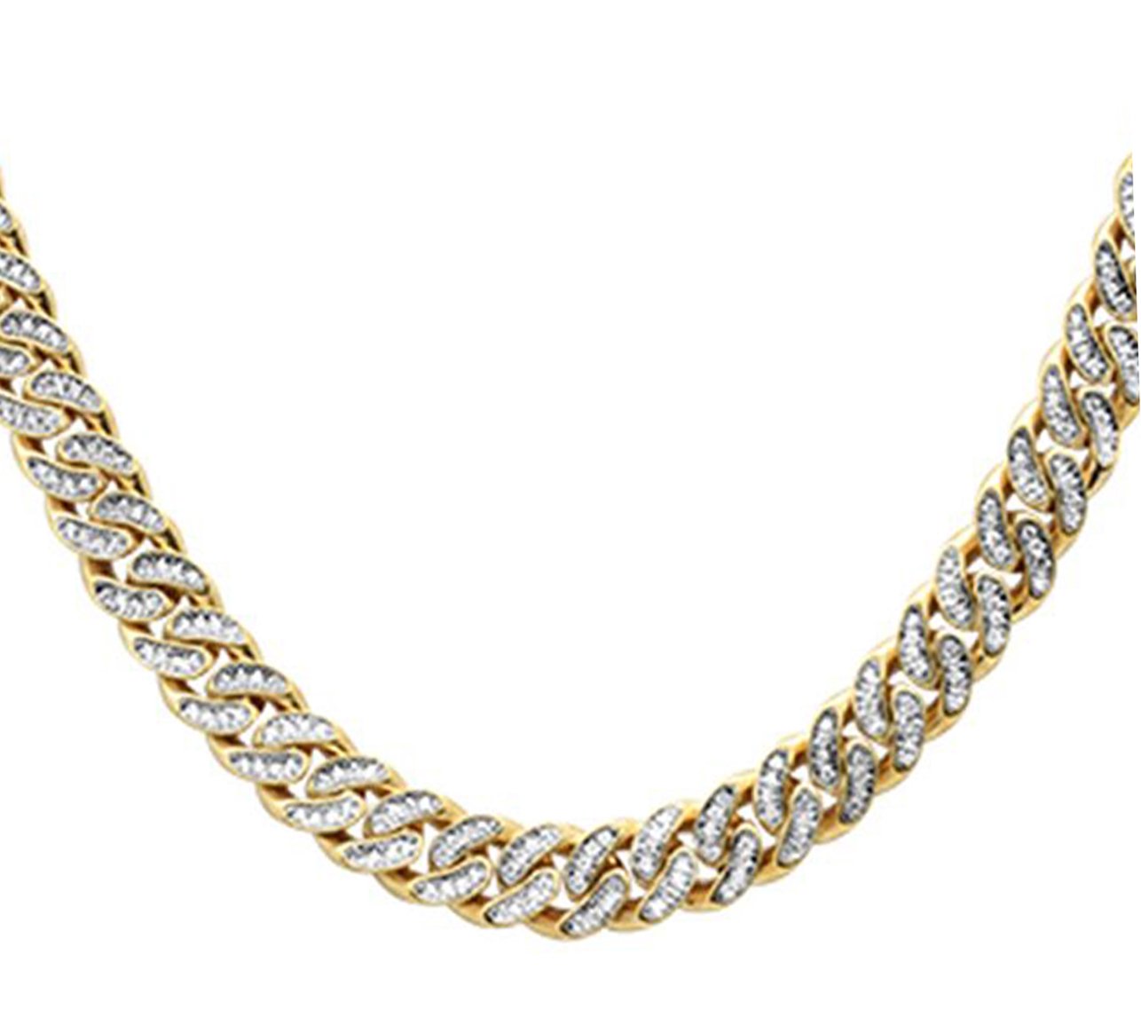 ''SPECIAL! 4mm 2.15ct G SI1 14k Yellow GOLD Diamond Round Cuban Necklace 22''''''