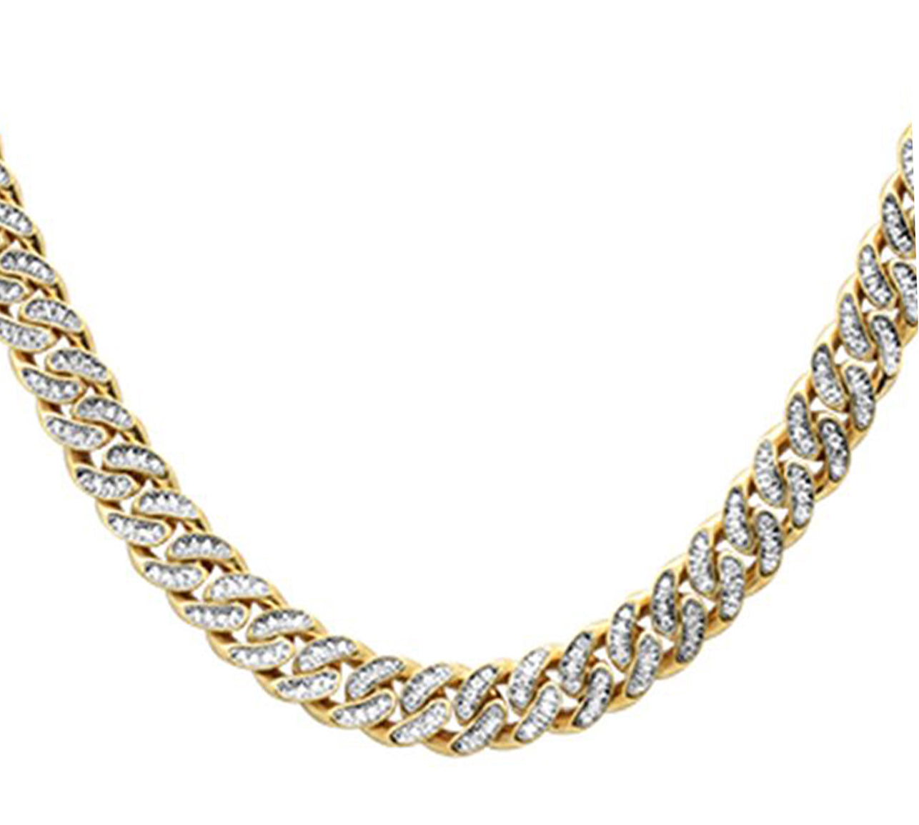 ''SPECIAL! 4mm 1.46ct 14k Yellow Gold DIAMOND Round Cuban Necklace 18''''''