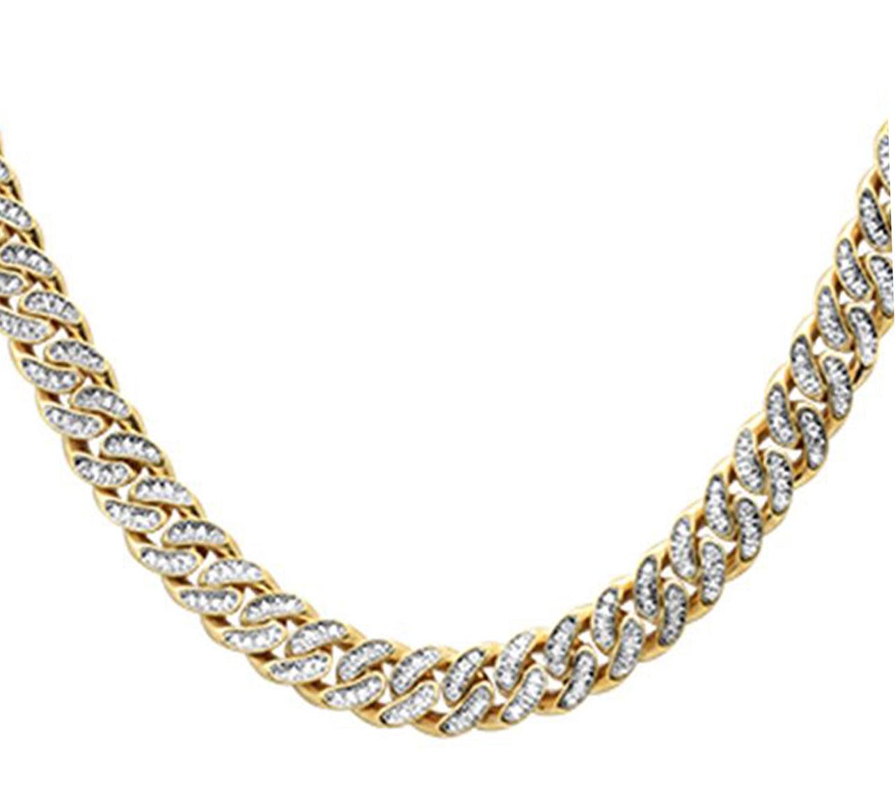 ''SPECIAL! 4mm 1.49ct 14k Yellow Gold DIAMOND Round Cuban Necklace 18''''''