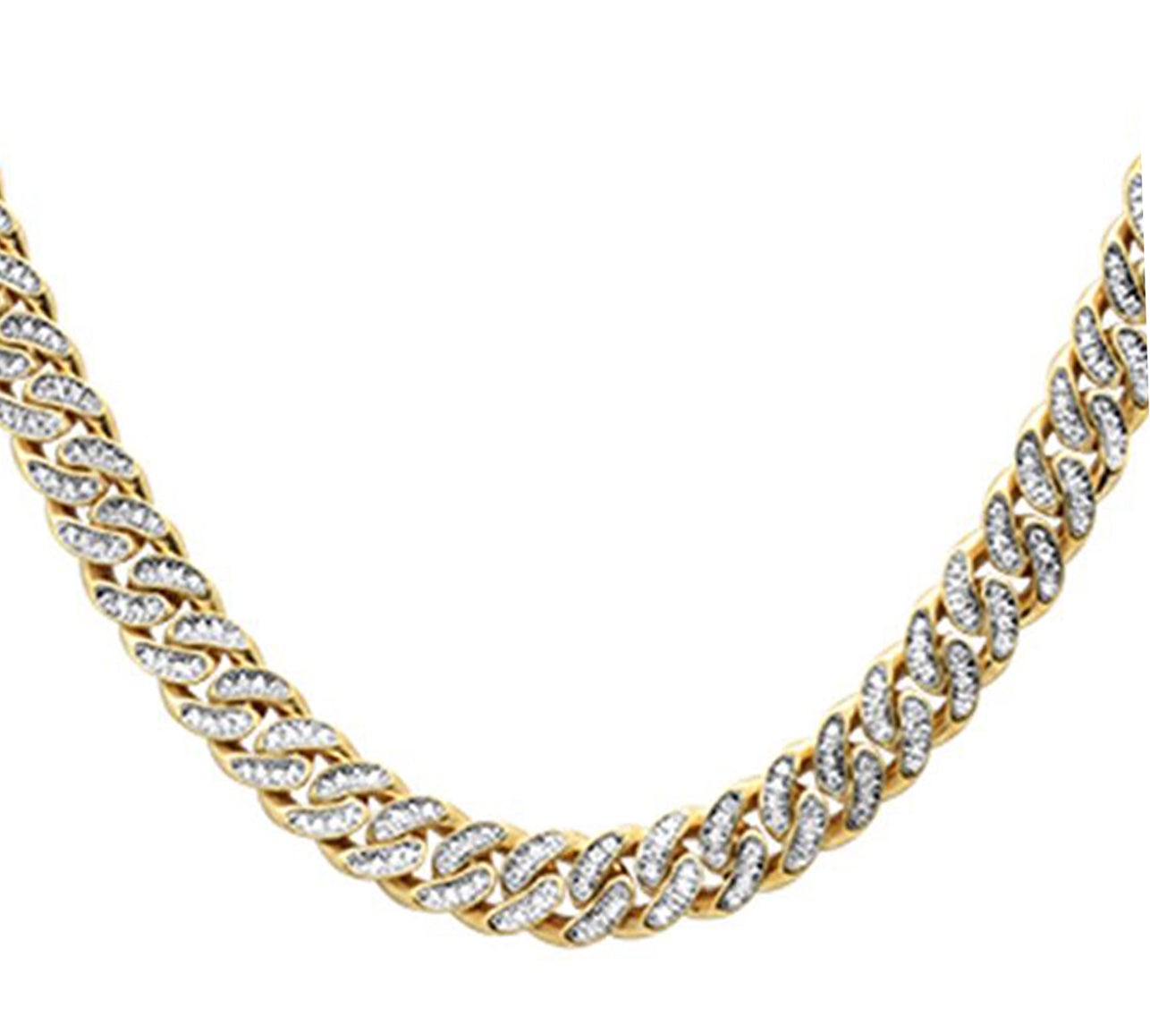 ''SPECIAL! 4mm 2.06ct G SI 14k Yellow Gold DIAMOND Round Cuban Necklace 18''''''