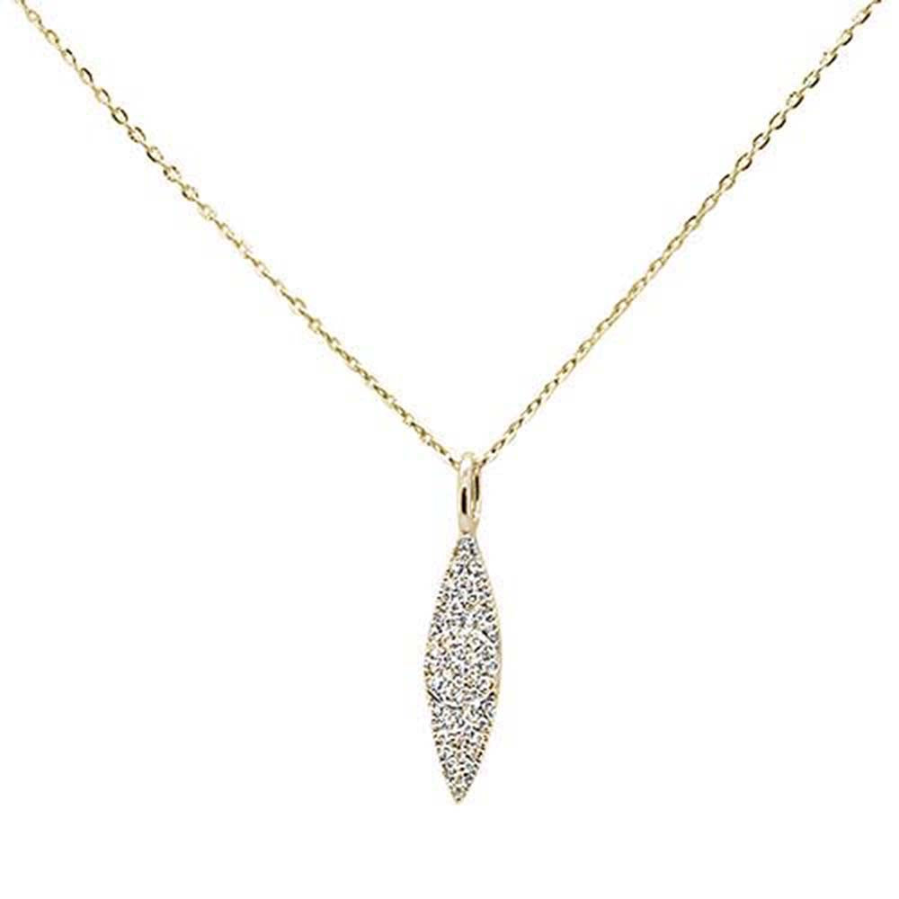''.12ct 14kt Yellow Gold Trendy Diamond Drop Dangle Pendant NECKLACE 16''''+2''''''