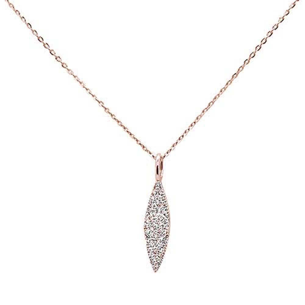 ''.11ct 14kt Rose Gold Trendy DIAMOND Drop Dangle Pendant Necklace 16''''+2'''' Ext''