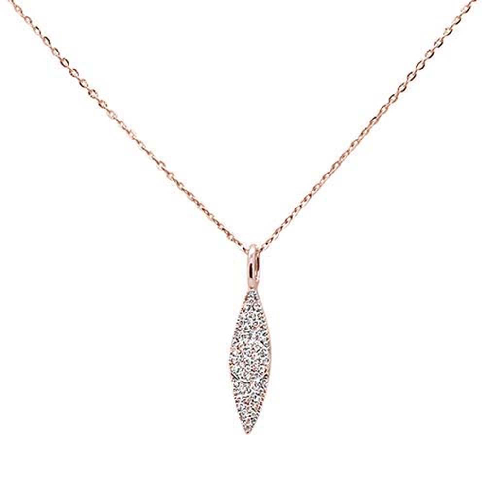 ''.11ct 14kt Rose GOLD Trendy Diamond Drop Dangle Pendant Necklace 16''''+2'''' Ext''
