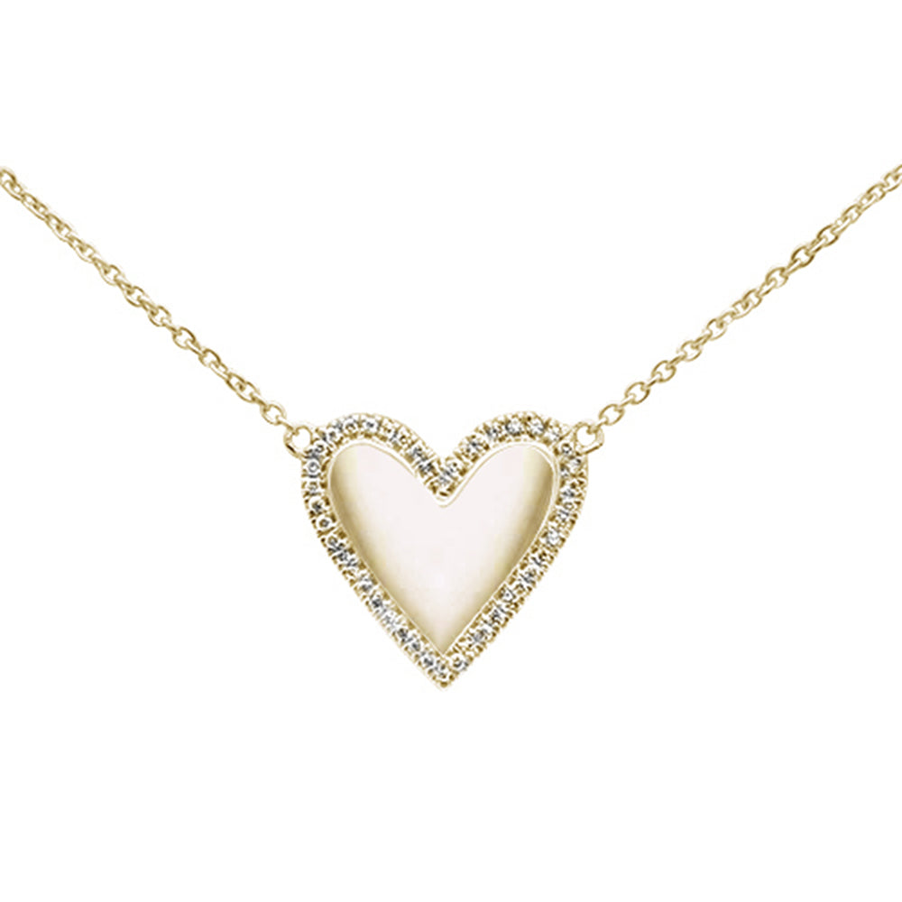 ''.07ct 14kt Yellow Gold Diamond Heart Pendant NECKLACE 16''''+2'''' Ext''