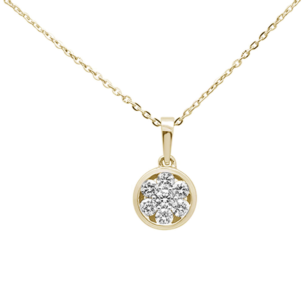 ''.30ct 14K Yellow Gold Round DIAMOND Solitaire Pendant Necklace 16''''+ 2'''' Ext.''