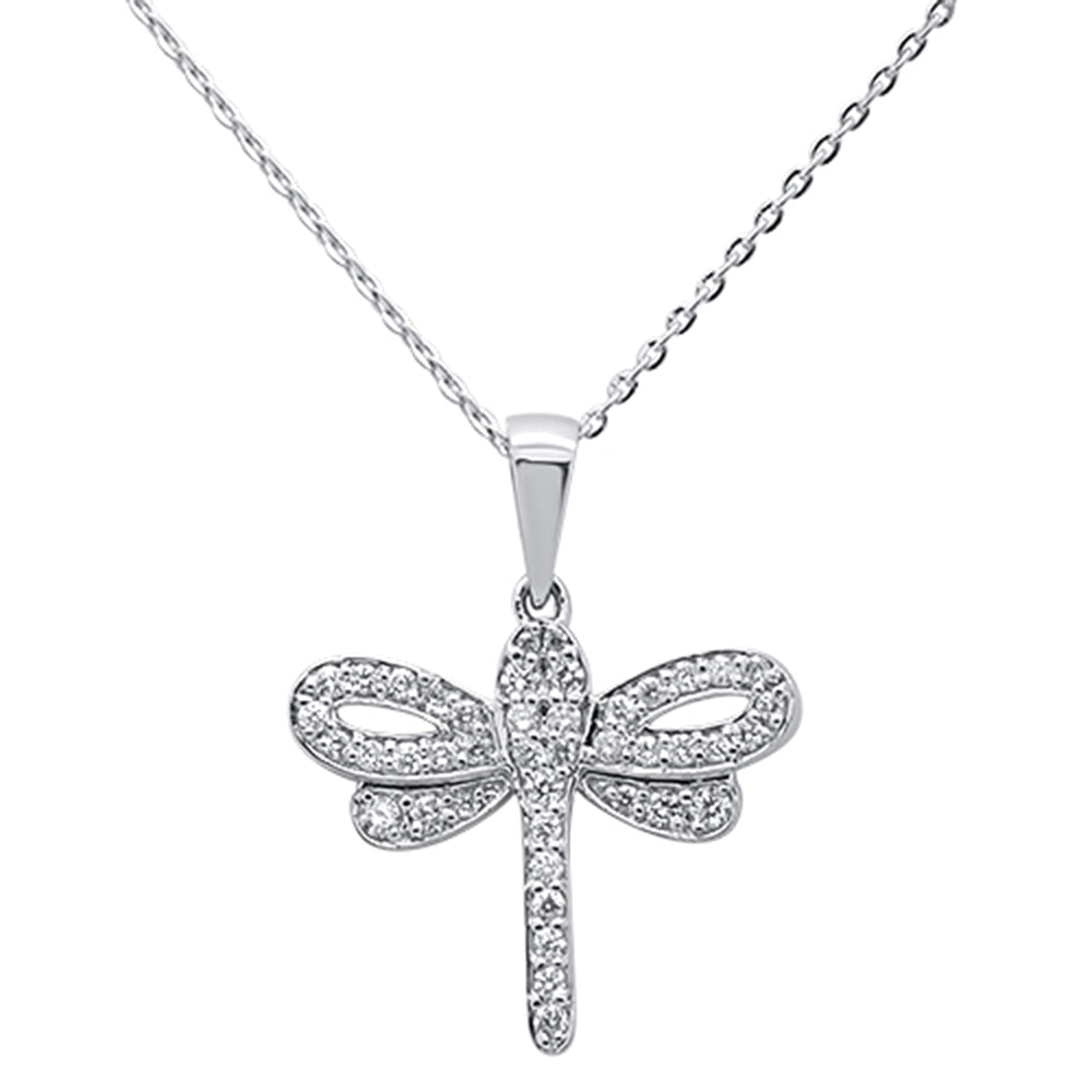 ''SPECIAL!.33ct 14kt White Gold Dragonfly Diamond Pendant NECKLACE 16''''+2'''' Ext''