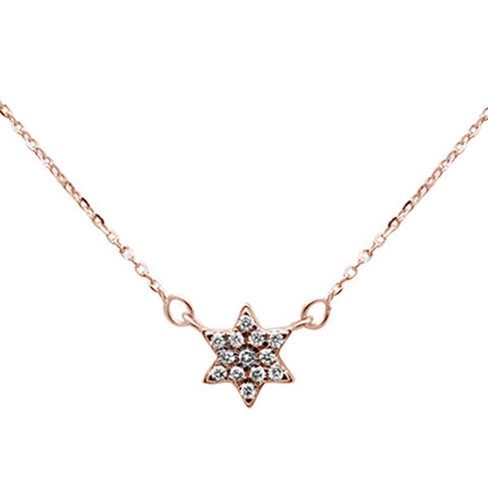 .09ct 14K Rose Gold Star Celestial PENDANT Necklace