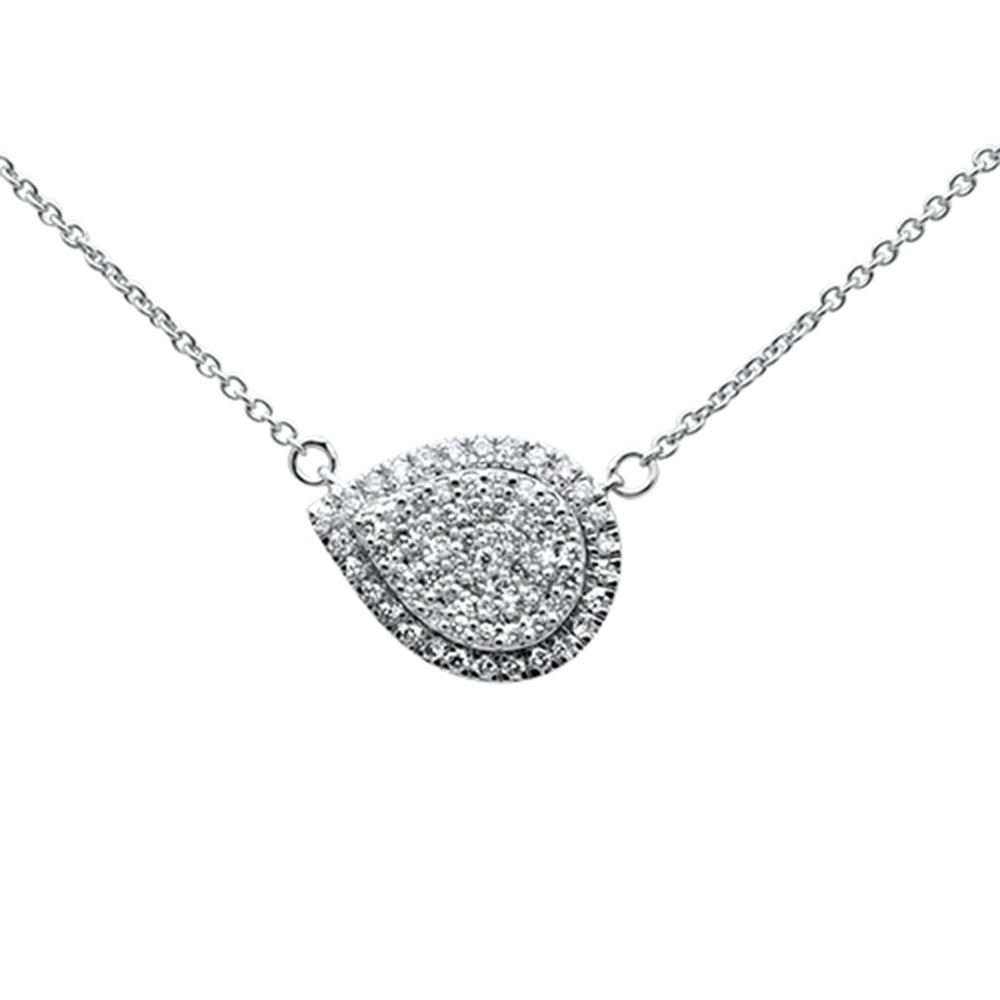 ''SPECIAL!.25ct 14k White Gold Diamond Pear Shaped PENDANT Necklace 18''''''