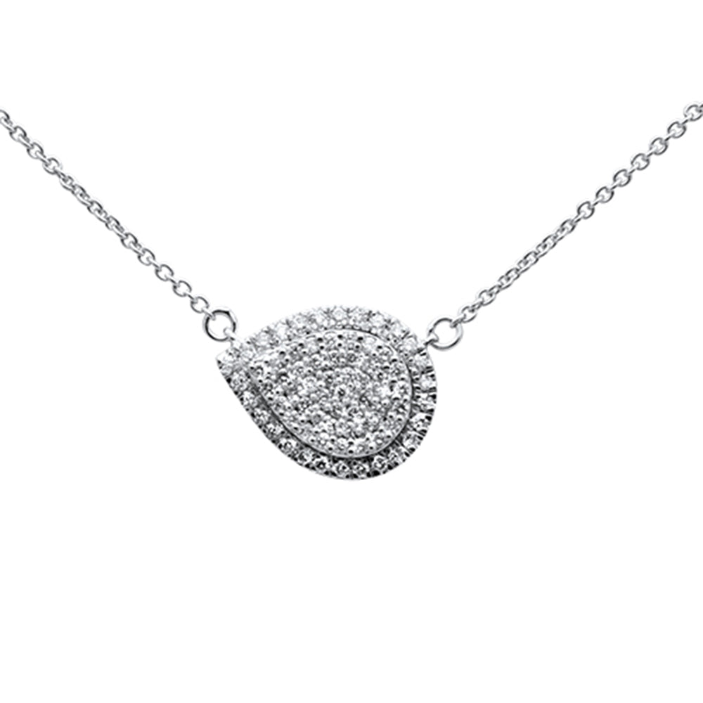 ''SPECIAL! .25ct 14k White GOLD Diamond Pear Shaped Pendant Necklace 18''''''