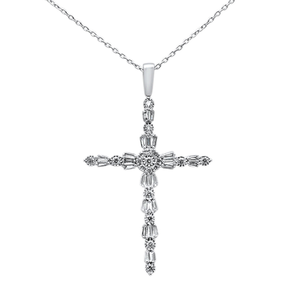 ''SPECIAL!.33ct 14k White GOLD Unique Diamond Cross Pendant Necklace 18''''''