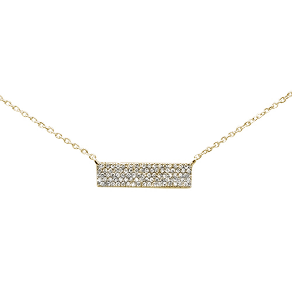 ''SPECIAL! .18ct 14K Yellow Gold Modern DIAMOND Bar Necklace 16'''' + 1'''' Ext''