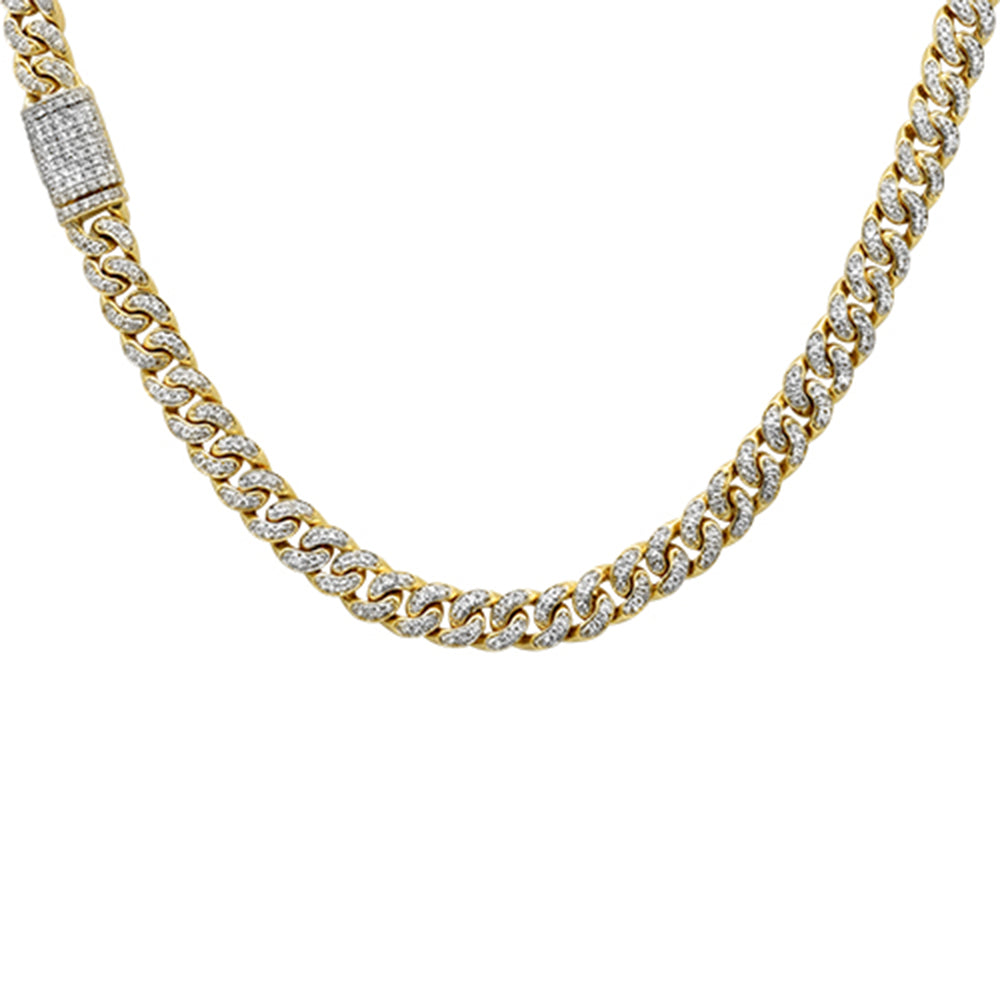 ''SPECIAL! 5.5MM 3.29ct G SI 10K Yellow Gold Diamond Round Cuban NECKLACE 22''''''