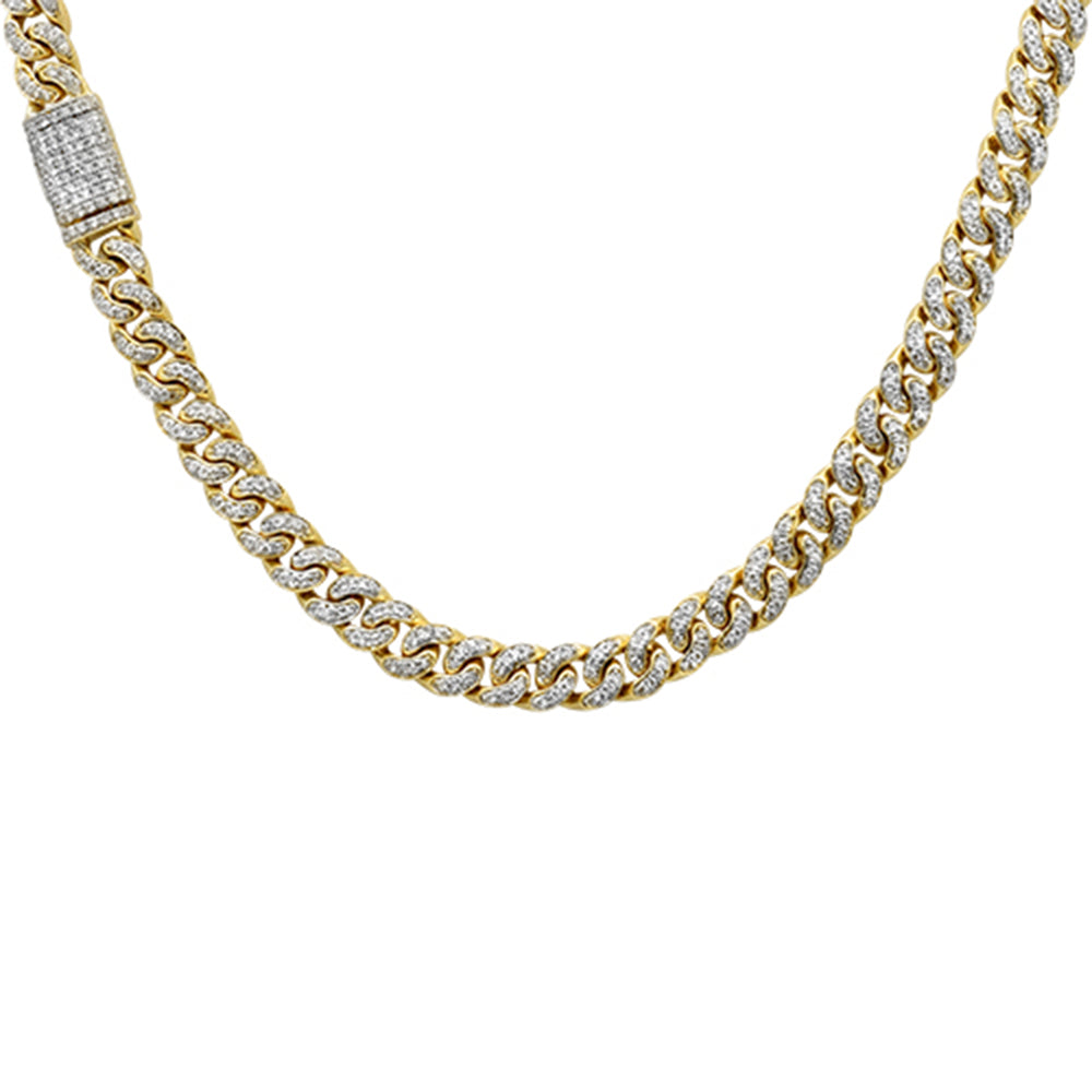 ''SPECIAL! 5.5MM 3.29ct G SI 10K Yellow GOLD Diamond Round Cuban Necklace 22''''''