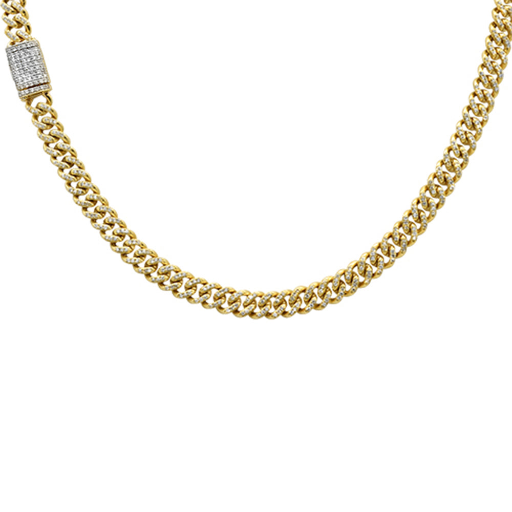 ''SPECIAL!6MM 3.61ct 10K Yellow GOLD Diamond Miami Cuban Necklace 22''''''