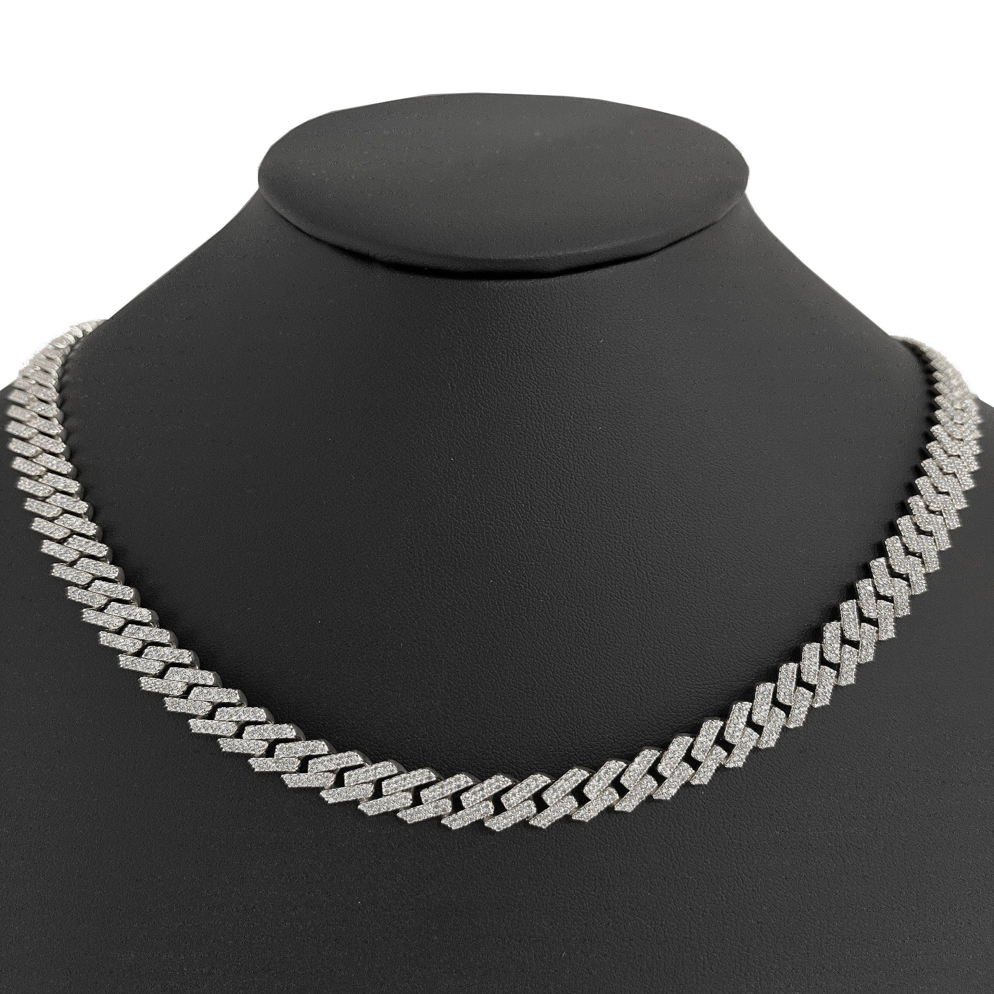 ''SPECIAL! 9MM 10.04ct 14KT White GOLD Diamond Square Cuban Necklace 22''''''