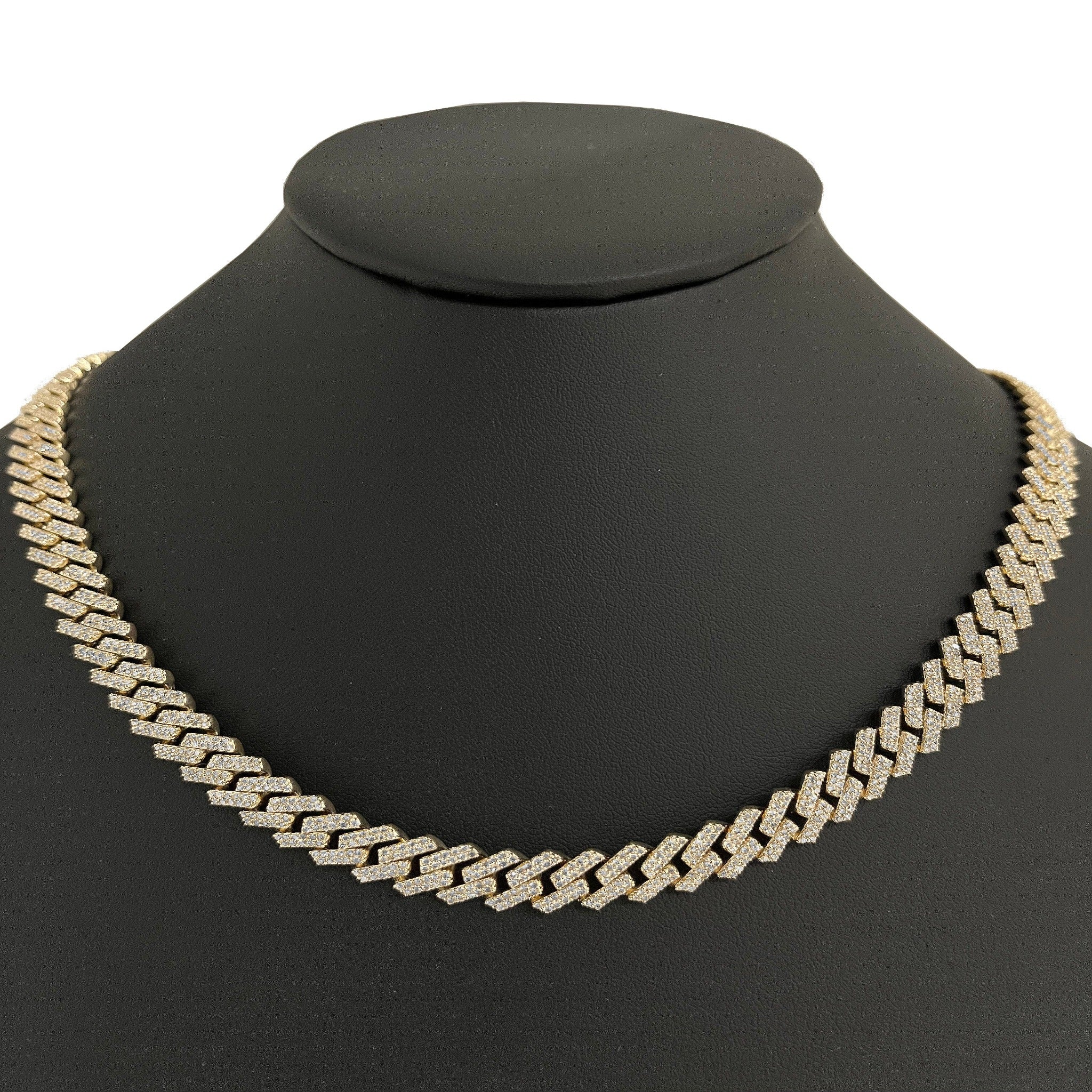 ''SPECIAL! 9MM 10.87ct 14KT Yellow Gold Diamond Square Cuban Link NECKLACE 22''''''