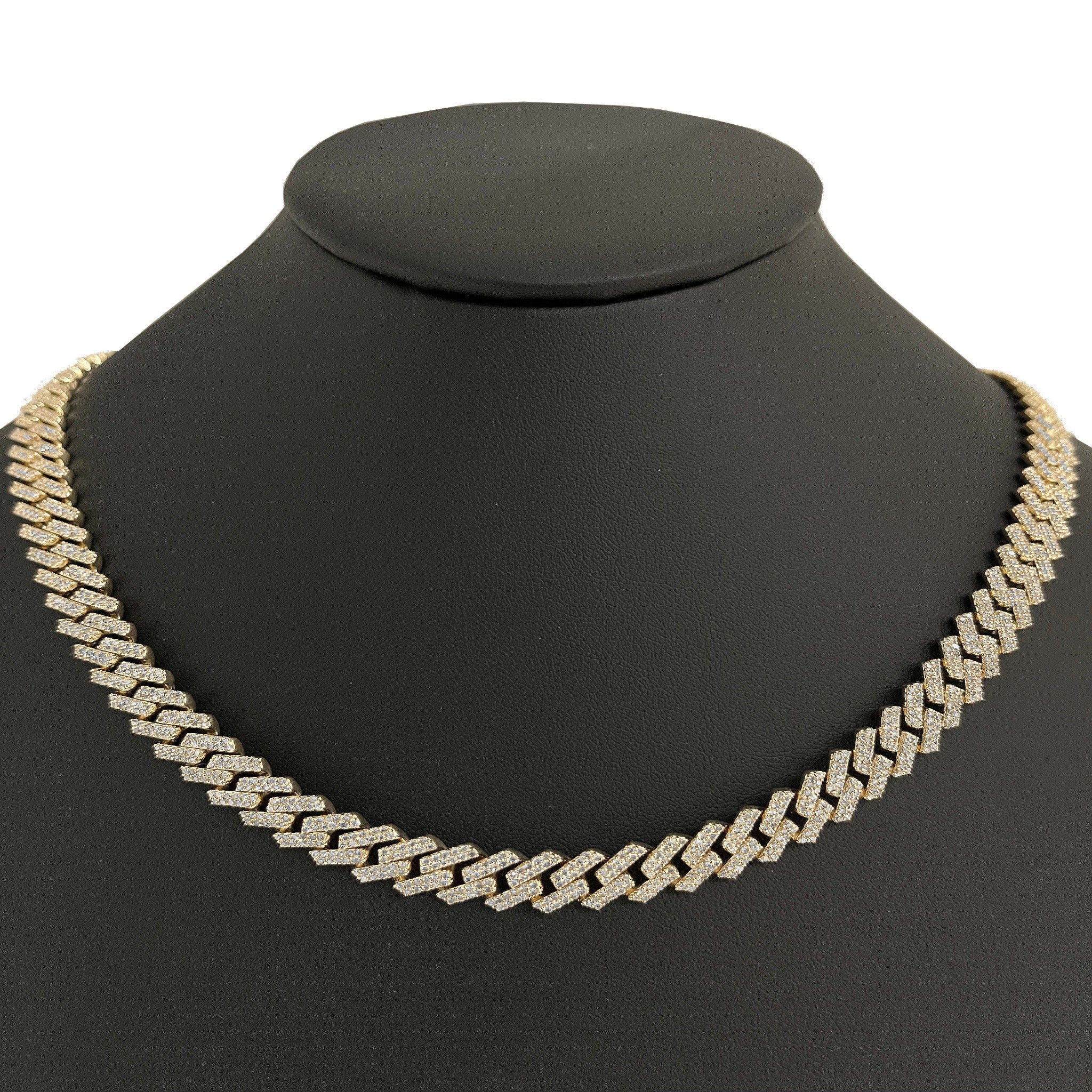 ''SPECIAL! 9MM 10.87ct 14KT Yellow GOLD Diamond Square Cuban Link Necklace 22''''''