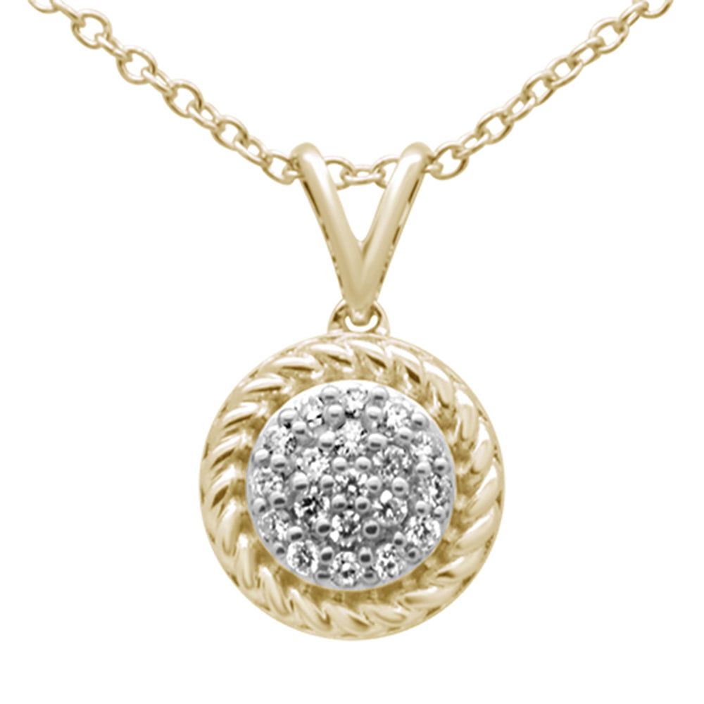 ''.12ct 10K Yellow Gold Diamond Round PENDANT Necklace 18''''''