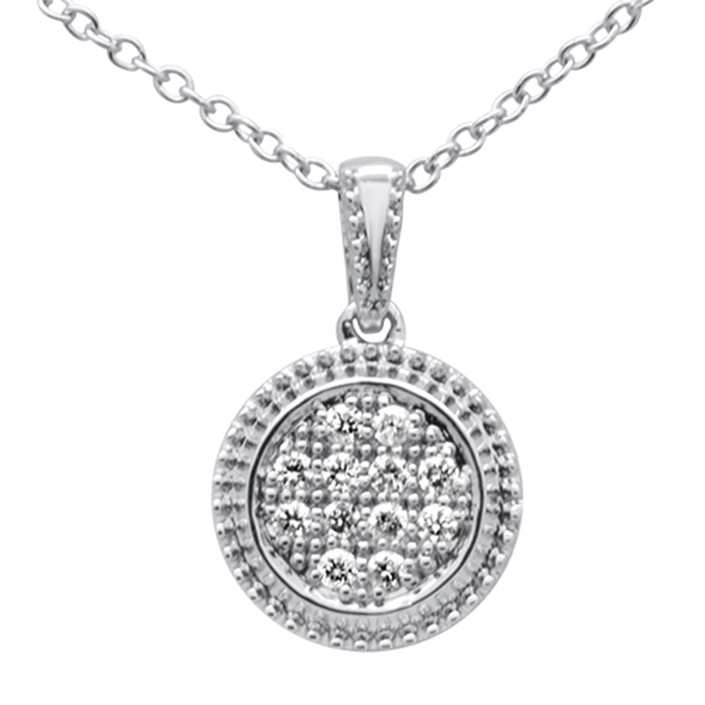 ''SPECIAL! .10ct 10K White Gold Diamond Solitaire PENDANT Necklace 18''''''