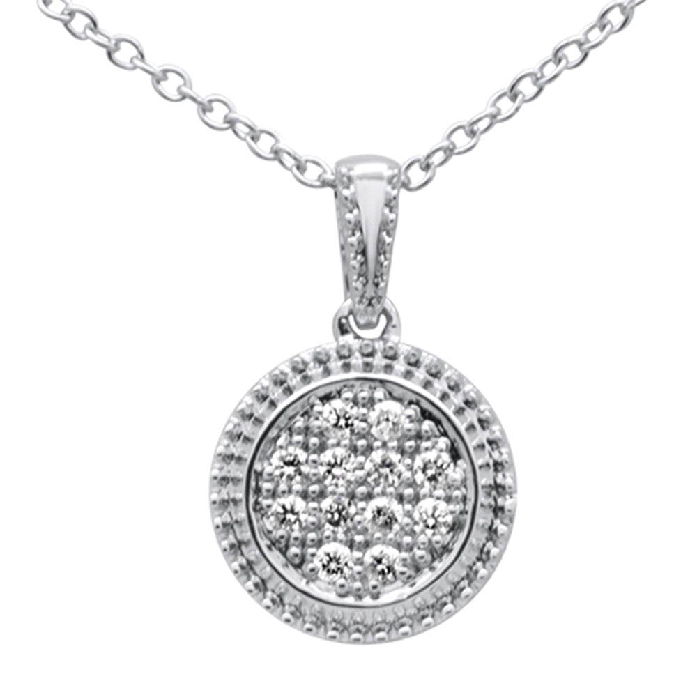 ''SPECIAL! .10ct 10K White Gold DIAMOND Solitaire Pendant Necklace 18''''''