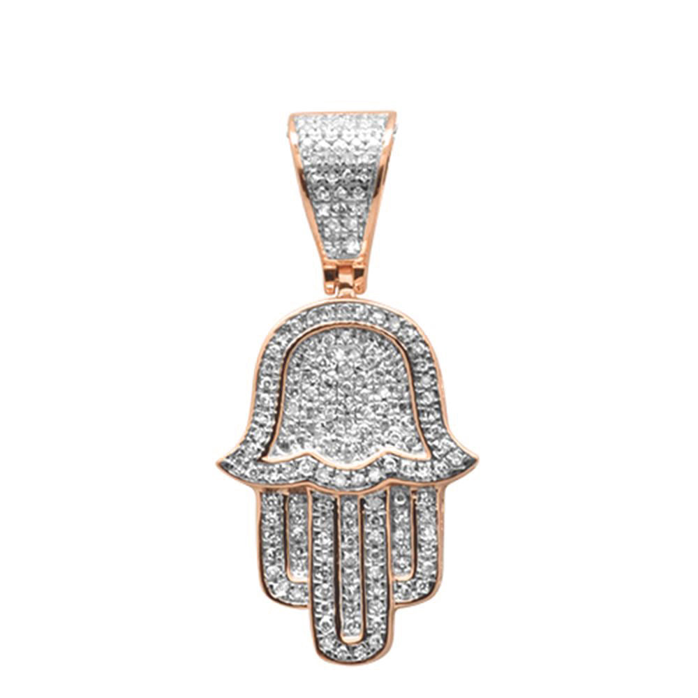 ''SPECIAL! .28ct G SI 10K Rose Gold Hand of Hamsa Diamond PENDANT''