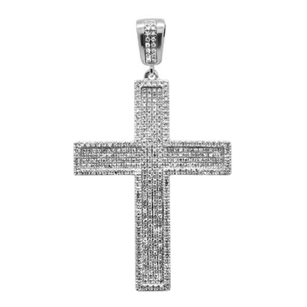 ''SPECIAL! 1.06ct G SI 10K White Gold Diamond Micro Pave Iced Out Charm PENDANT''