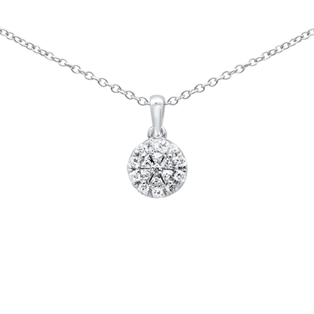 ''.15ct G SI 10K White Gold Halo DIAMOND Pendant Necklace 18''''''