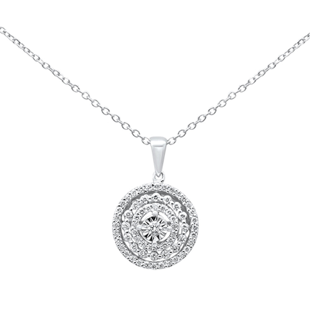 ''.33ct 10K White Gold DIAMOND Pendant Necklace 18'''' Long''