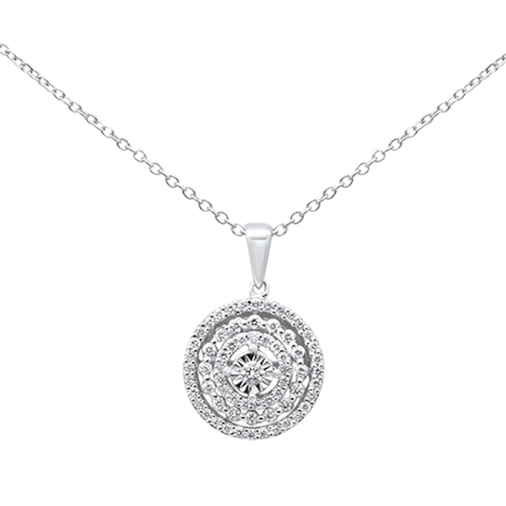 ''.33ct 10K White GOLD Diamond Pendant Necklace 18'''' Long''