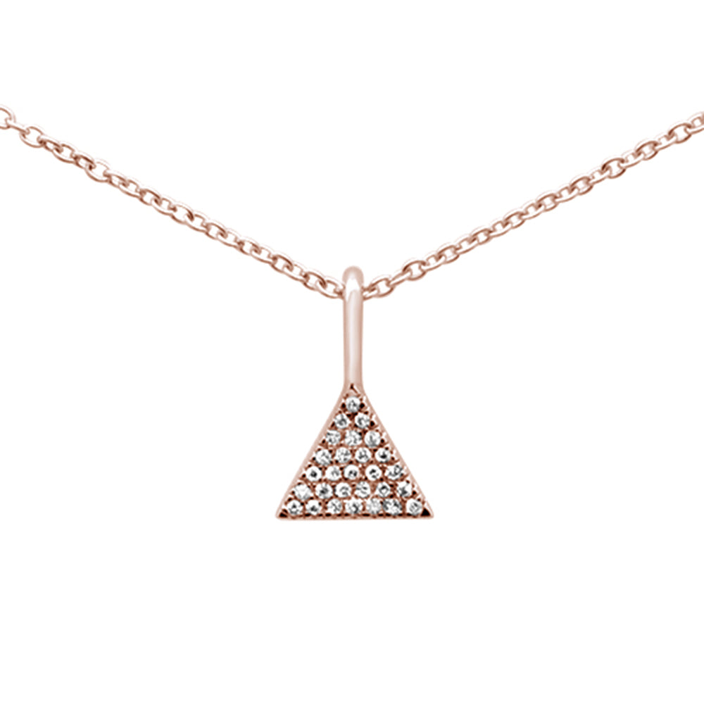 ''.05ct G SI 14K Rose Gold Diamond Modern Triangle Pendant NECKLACE 16+2'''' Ext.''