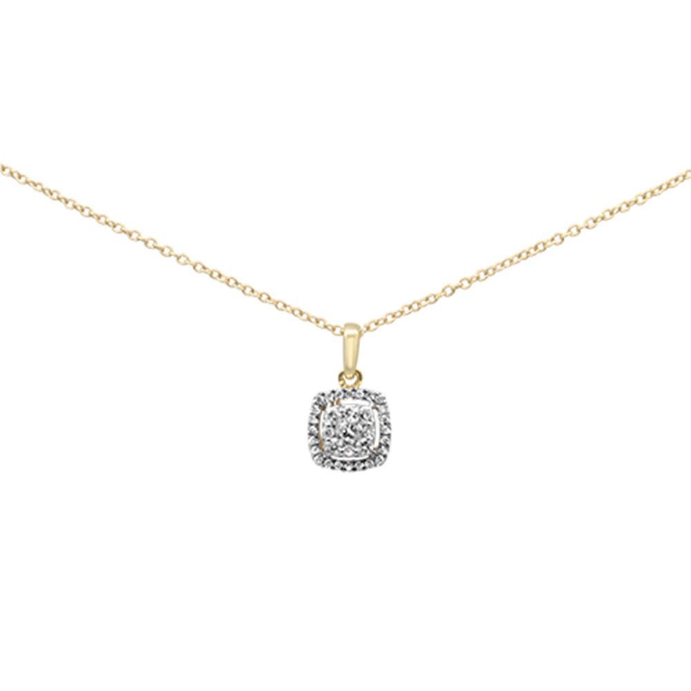 ''.25ct G SI 10K Yellow GOLD Round Diamond Pendant Necklace 18'''' Long''