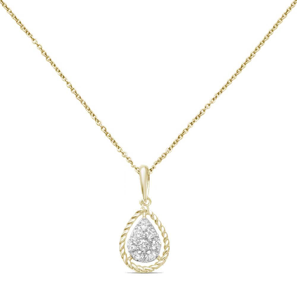 ''.21ct G SI 14K Yellow Gold Round DIAMOND Pendant 18'''' Long Chain''