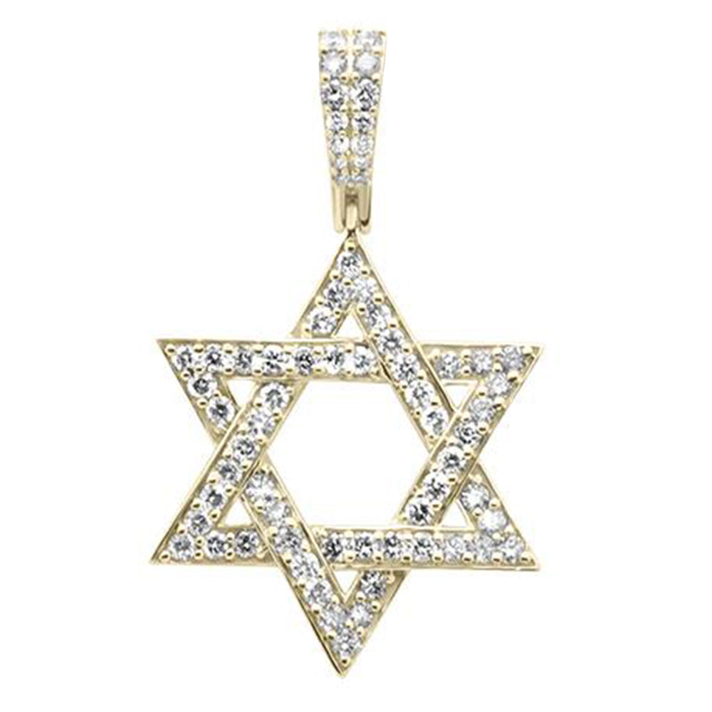 ''SPECIAL! .89CT G SI 10K Yellow Gold Diamond Iced out Jewish Star of David PENDANT''