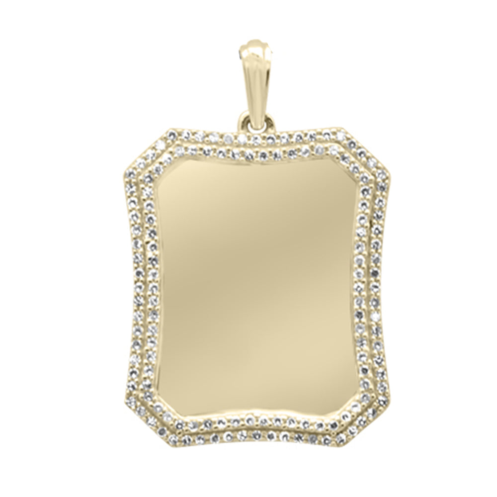 DIAMOND  CLOSEOUT!  .21CT G SI 10K Yellow Gold DIAMOND Micro Pave Iced Out Memory Charm Pendant