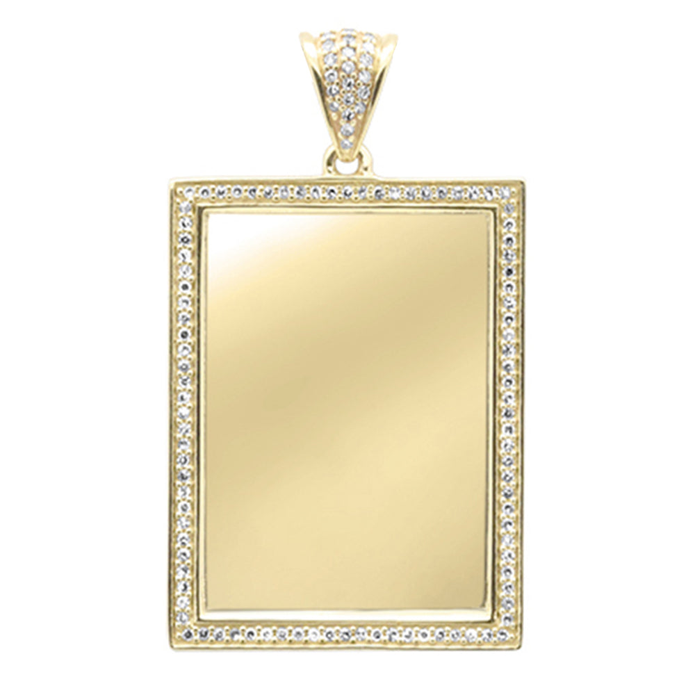 ''SPECIAL! .16ct G SI 10K Yellow Gold Diamond Iced Out Memory Picture Charm PENDANT''