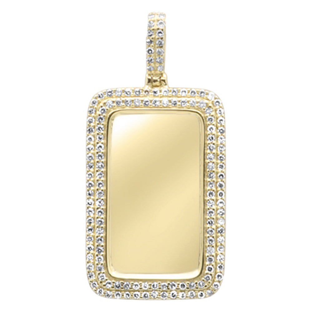 ''SPECIAL! .23ct G SI 10K Yellow Gold Diamond Iced Out Memory Picture Charm PENDANT''