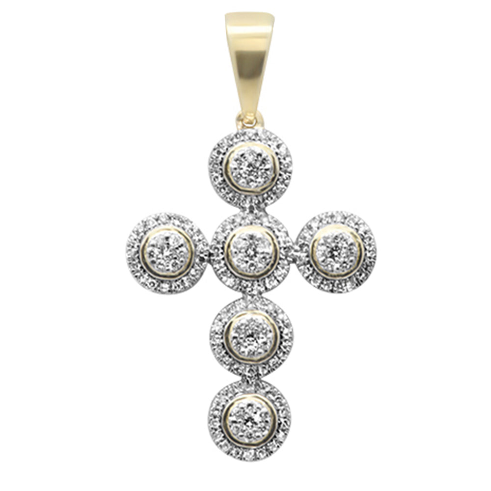 ''SPECIAL! .54ct G SI 10K Yellow Gold DIAMOND Micro Pave Cross Charm Pendant''