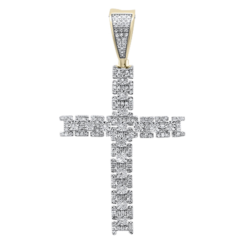 ''SPECIAL! .52ct G SI 10K Yellow Gold DIAMOND Hip Hop Cross Iced Out Charm Pendant''