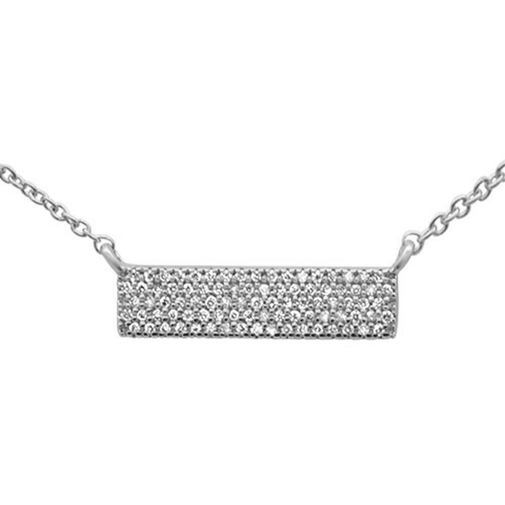 ''.14CT G SI 14K White Gold DIAMOND Bar Necklace 16'''' + 2''''  Chain''